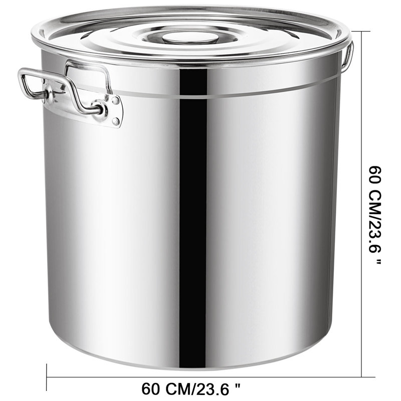 Marmite en acier inoxydable avec couvercle VEVOR, 180 pte