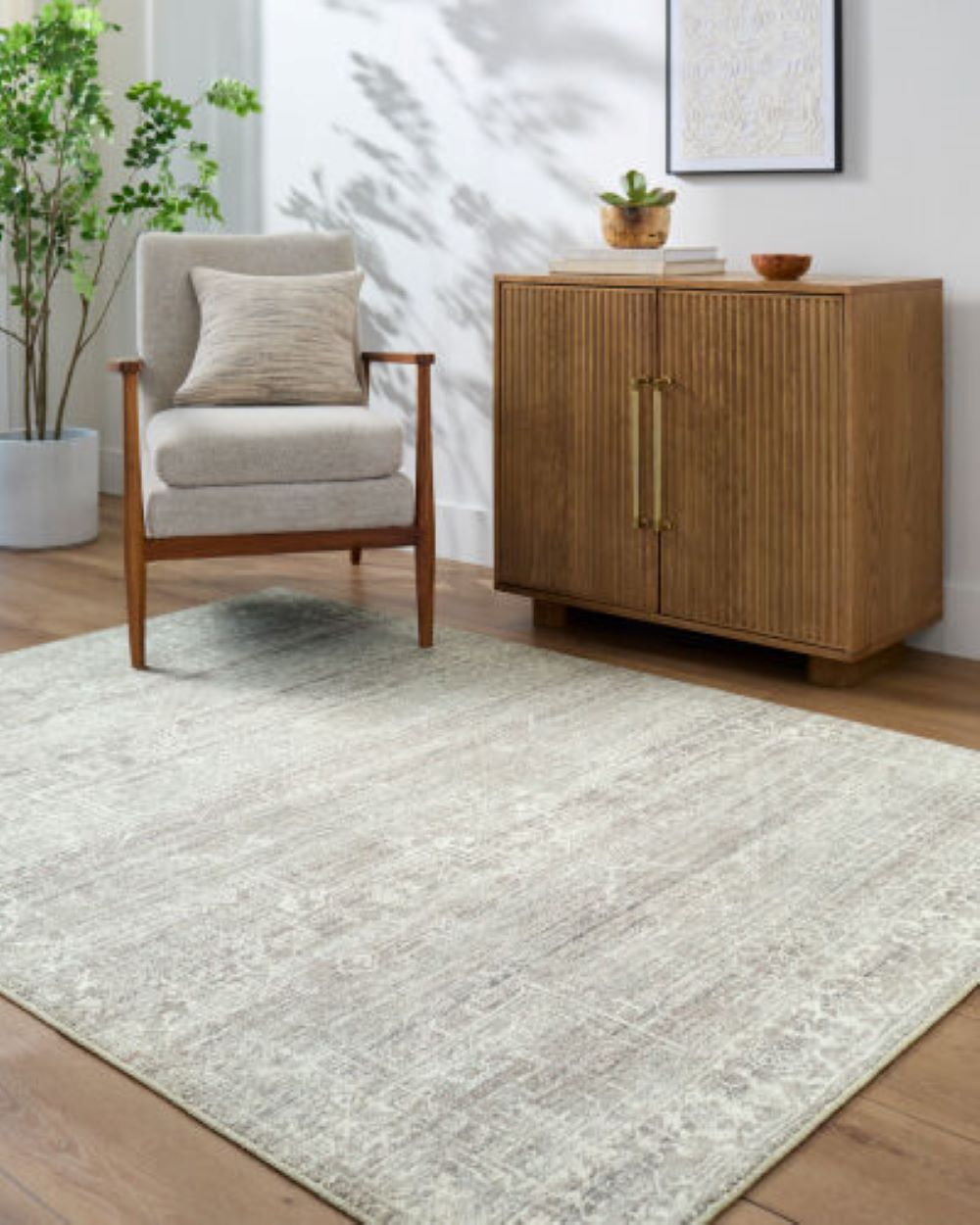 Galey Alix x Livabliss Collins Avenue Abstract Rug, Rectangle 3'10" x 5'7", Gray