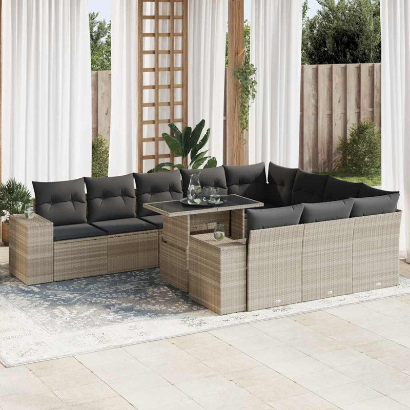  Garden Sofa Set Light Gray