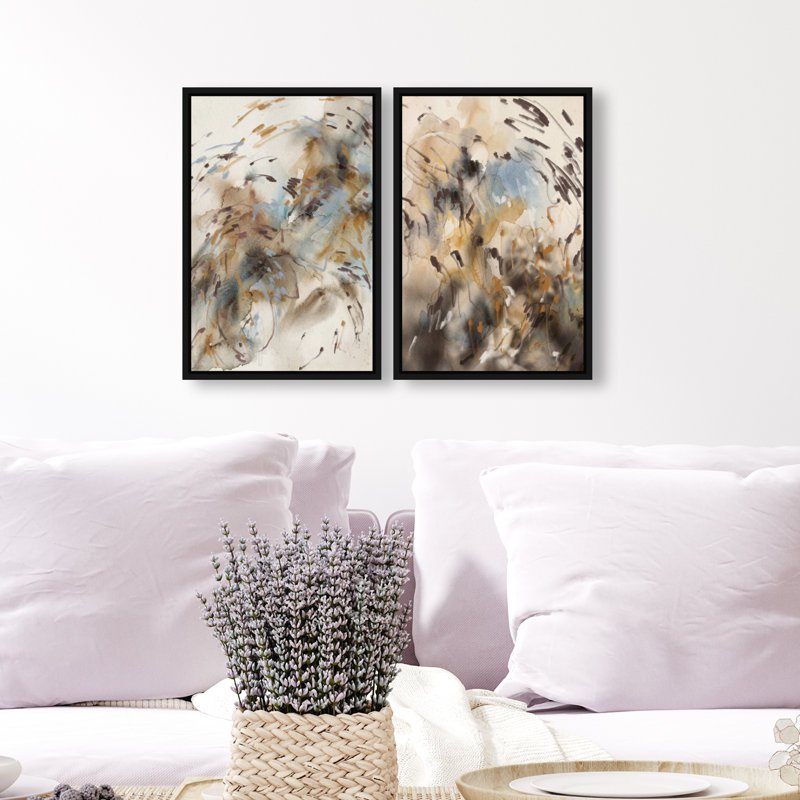 Mindfulness Set Set by Oliver Gal, 110"H x 74"W, Black Floater Frame