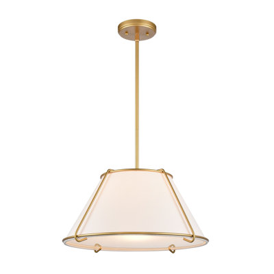 Luminaire suspendu large 1 lumière Regalia 18 po - Laiton antique naturel