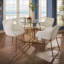 Dinette Table In Gold Metal And Clear Tempered Glass