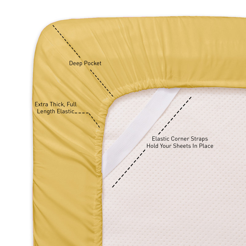  Luxury Alternative Comforter and Sheet Set, Yellow, Full Comforter + 6 Additional Pieces