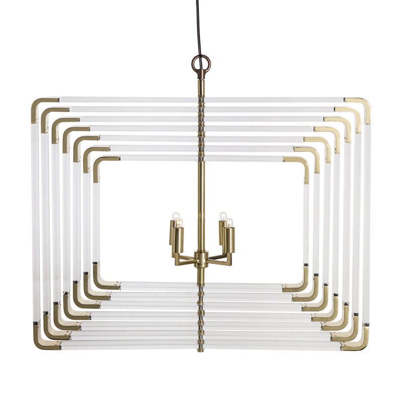 Nellcote 4 - Light Chandelier, Brass