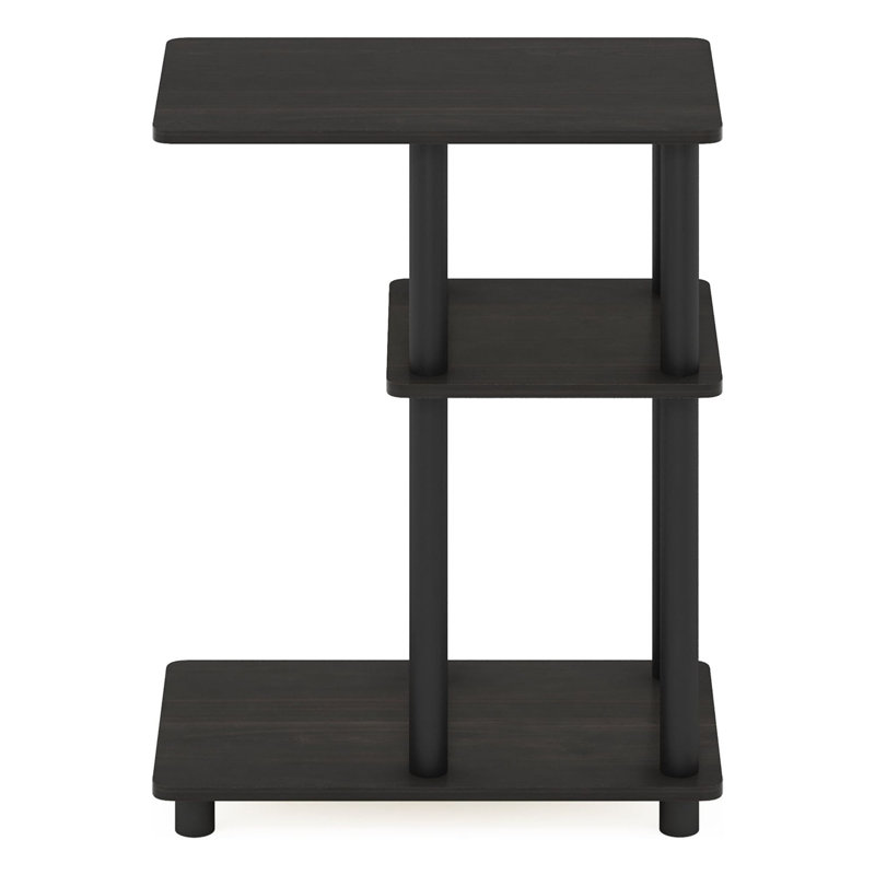  Turn-N-Tube C Shape Sofa Side Table, Espresso Wood