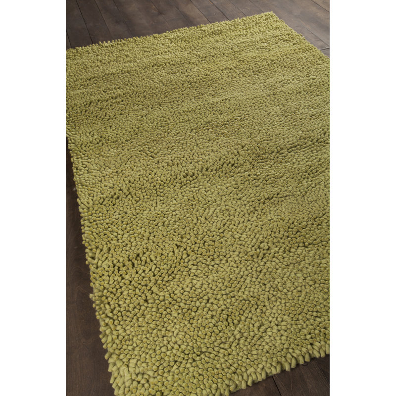 Strata Wool Area Rug in Green, Rectangle 9' x 13', Light Green