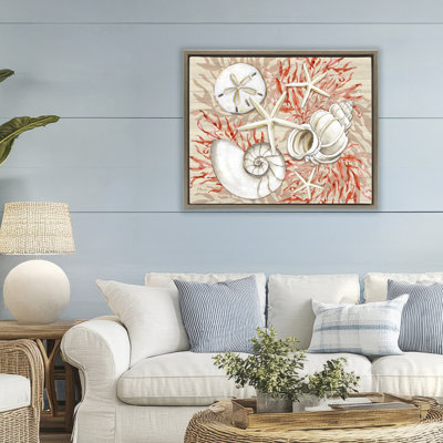 Cadre flottant Coral White Shells, design par Paul Brent