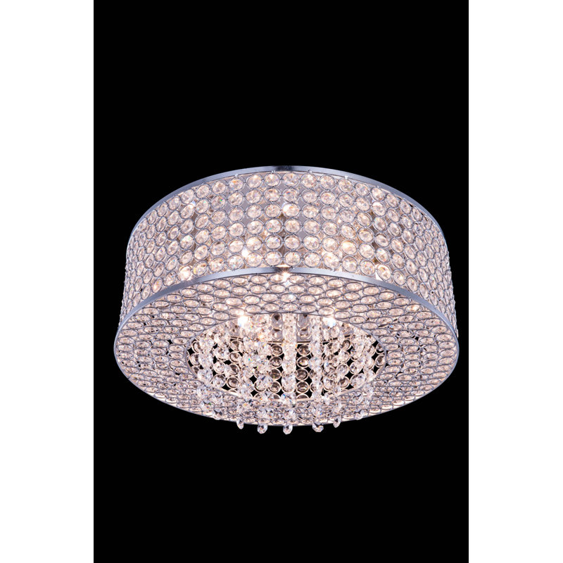 Lasater Chandelier Style Drum Flush Mount, 5" H x 16" W x 16" D, 6 Lights, G9/Bi-pin