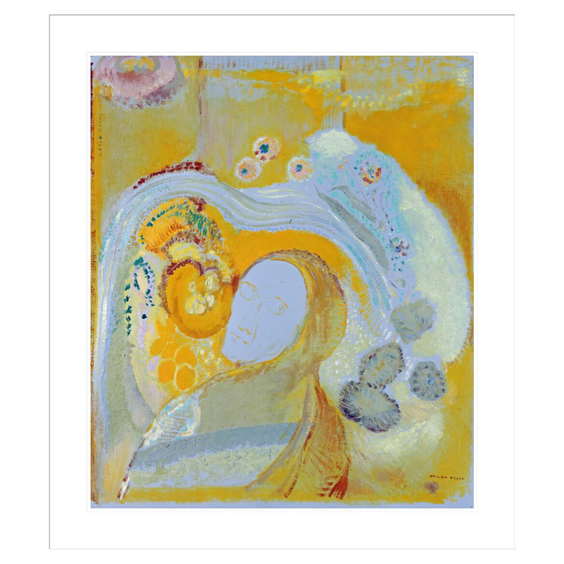 «The Buddha» par Odilon Redon - estampe numérique encadrée, H 38,21 po x l 33,5 po