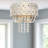 12.75"W Wedgeworth Champaign Jewels and White Punched Metal Drum Pendant