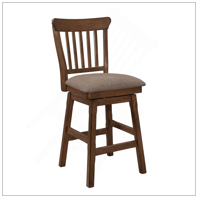 Ensemble de 2 chaises pivotantes à hauteur de comptoir brun foncé