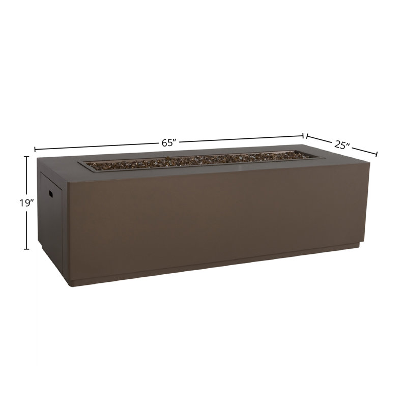 Forma 18" H x 65" W Aluminum Outdoor Fireplace, Copper Creek