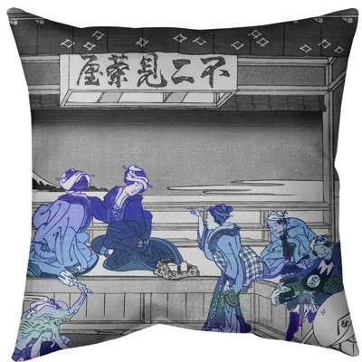 Coussin Katsushika Hokusai Yoshida at Tokaido