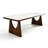White Rectangular Sintered Stone + Solid Wood Double Pedestal Dining Table-1110138458