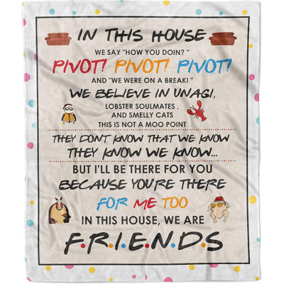 Personalised Friends Blanket - Fleece Throw with Dialogues for Fans. for Christmas & Birthday. (30" X 40")