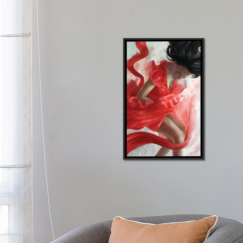 «Descension», impression sur toile, H 48 po x l 32 po x P 1,5 po, Toile avec cadre noir, Pas de tapis