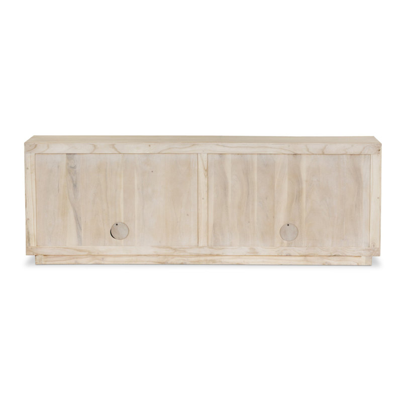 Tussac Media Console - Matte Brown Neem, Natural White Neem