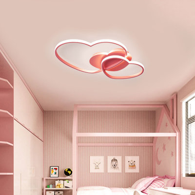 20.47x12.99" Pink Heart-shape Flush Mount Light