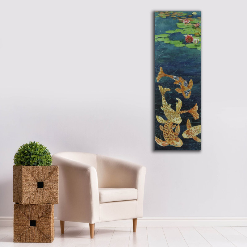 Toile épique Graffiti «Koi Illusion 2» par Chariklia Zarris, 20 po x 60 po