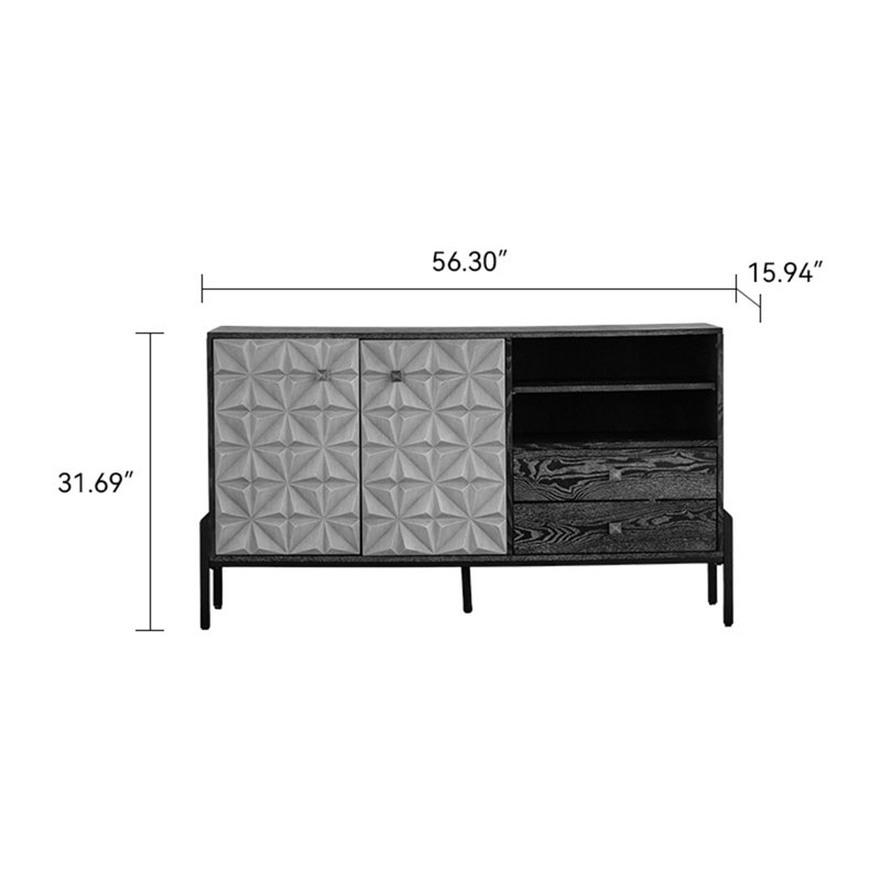 Buffet 56,5 po MidCentury Modern
