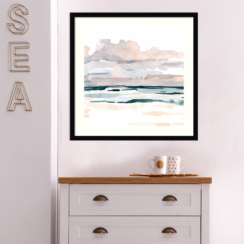 Soft Coastal Abstract I by Emma Scarvey, Black Framed Paper, 33" H x 33" W