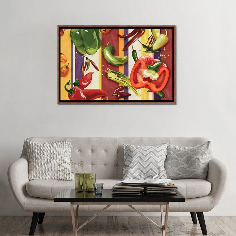 Sarape Peppers II - reproduction d'art murale - toile encadrée, H 32 po x l 48 po, Toile à cadre flottant sans passe-partout