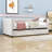 Twin Upholstered Daybed with Backrest and Trundle-1089777755