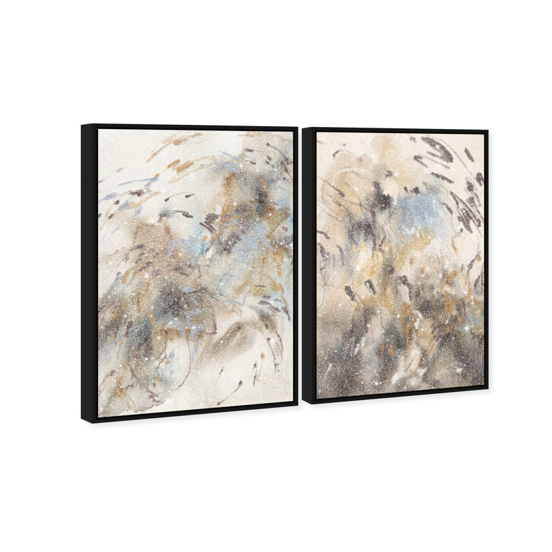 Mindfulness Set Set by Oliver Gal, 92"H x 62"W, Black Floater Frame