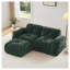Canapé modulaire en L capitonné en velours vert avec repose-pieds mobile, sans assemblage-830330292