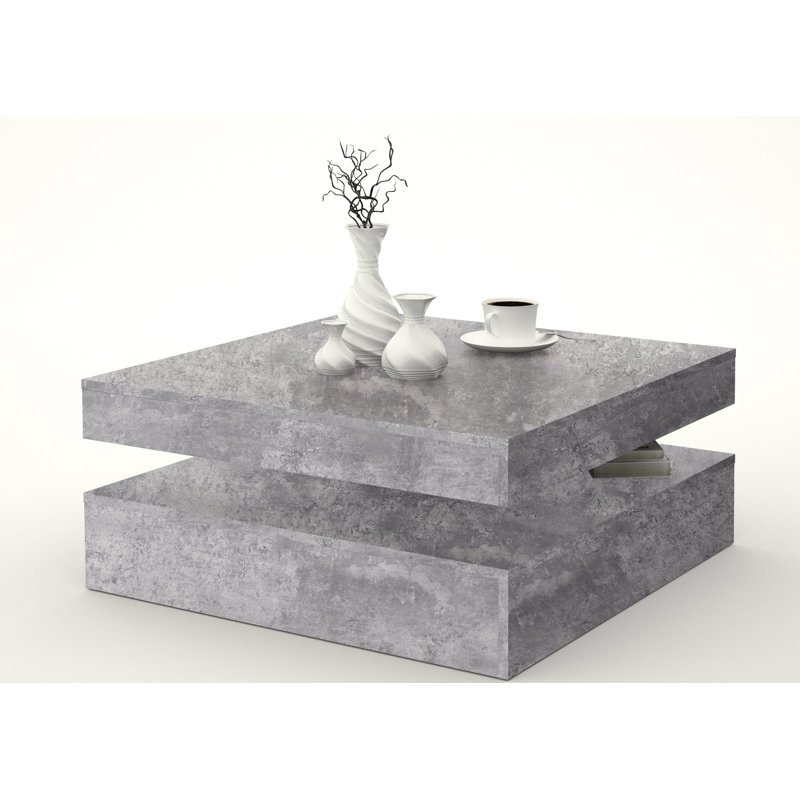 Downer Block Coffee Table, Light grey concrete effect