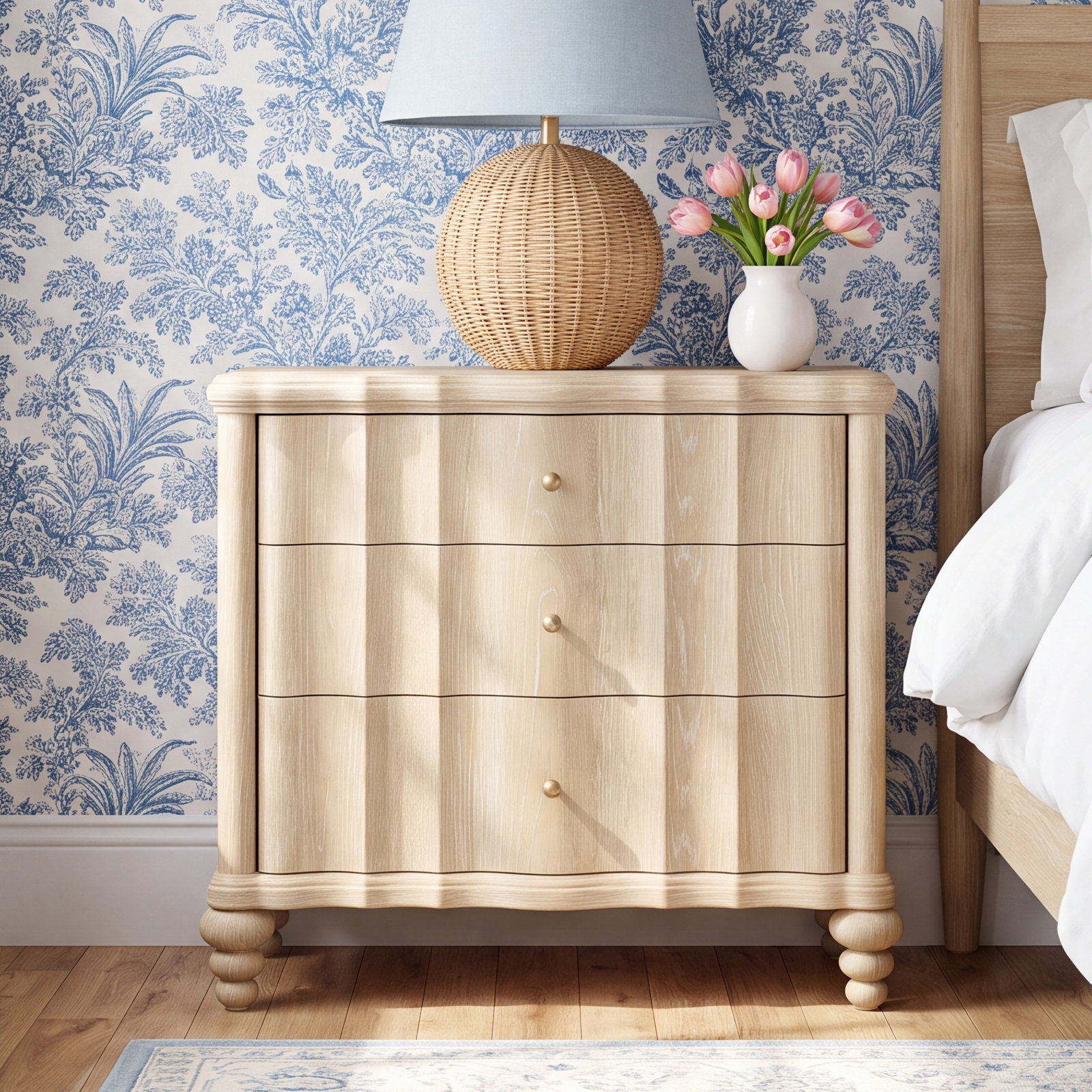 Haven 3 - Drawer Nightstand, Beige