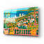 «Verdant Terrace Embrace Coastal Metropolis» par Doron David, art mural en verre acrylique, 16 po x 12 po