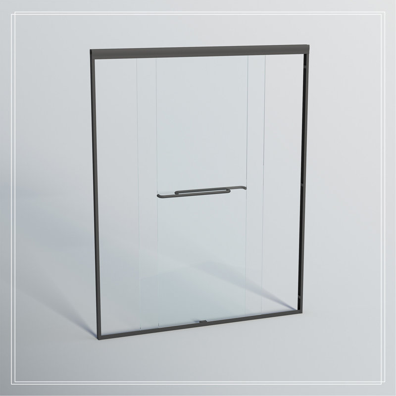 44-48 In. W X 72 In. H Double Sliding Shower Door, Semi-Frameless Bypass Bathroom Sliding Door With 1/4" (6Mm) Tempered Glass For Walk-In Shower