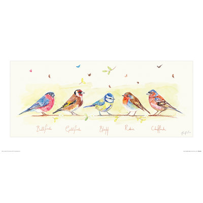 Line of Garden Birds 1 Piece Painting
