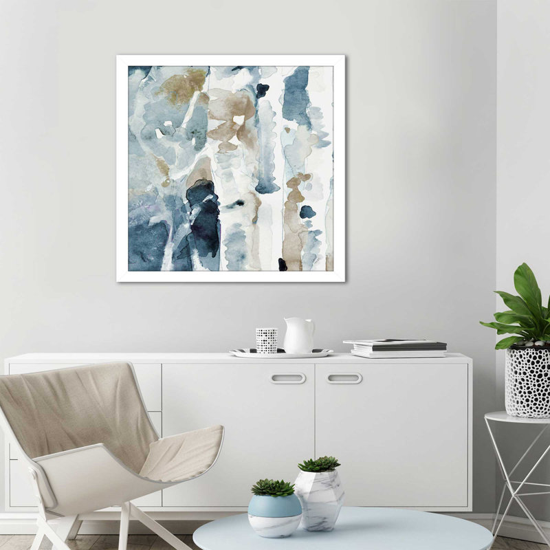 «On The Evening Hill», reproduction de peinture à l'aquarelle, H 37,5 po x l 37,5 po x P 1 po, Cadre blanc