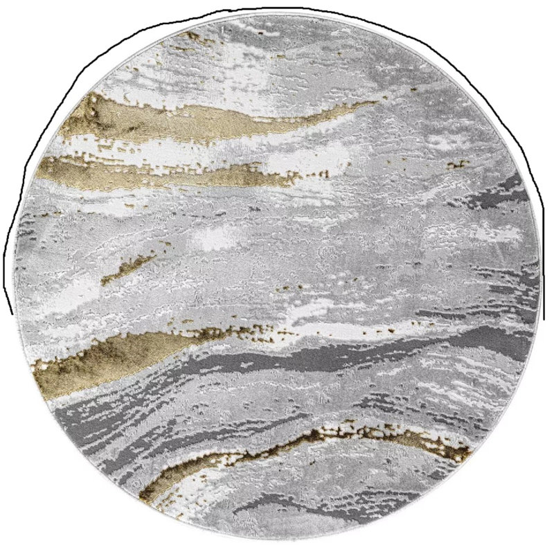 Abstract Shag Area Rug, Round 120 cm