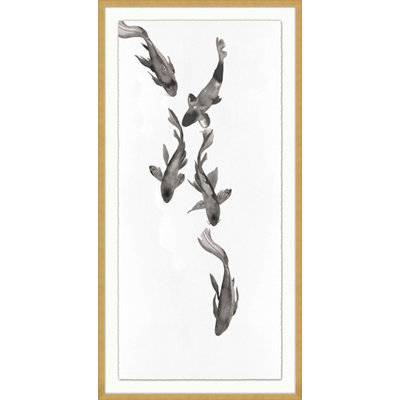 Koi courant 1 par Lillian August - Shadowbox sur papier