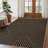Black & Brown Geometric Stripe Rug 5 X 7 Ft, Office & Hallway