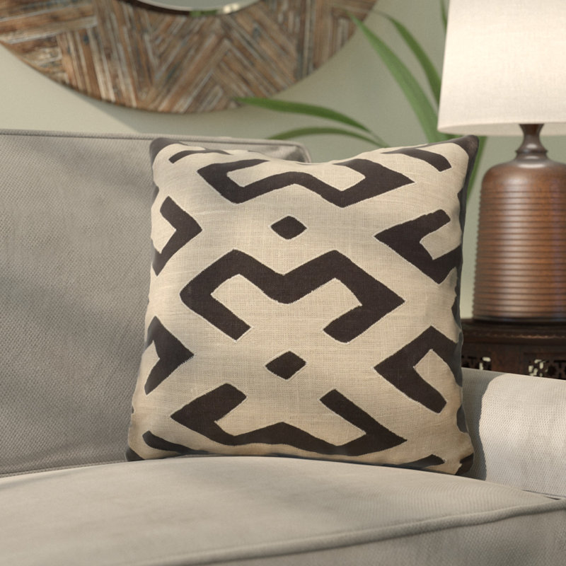 Alona Down Geometric Throw Pillow, 18" H x 18" W x 4" D