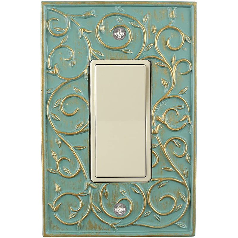 1 - Gang Rocker Standard Wall Plate, Buckingham Green/Gold