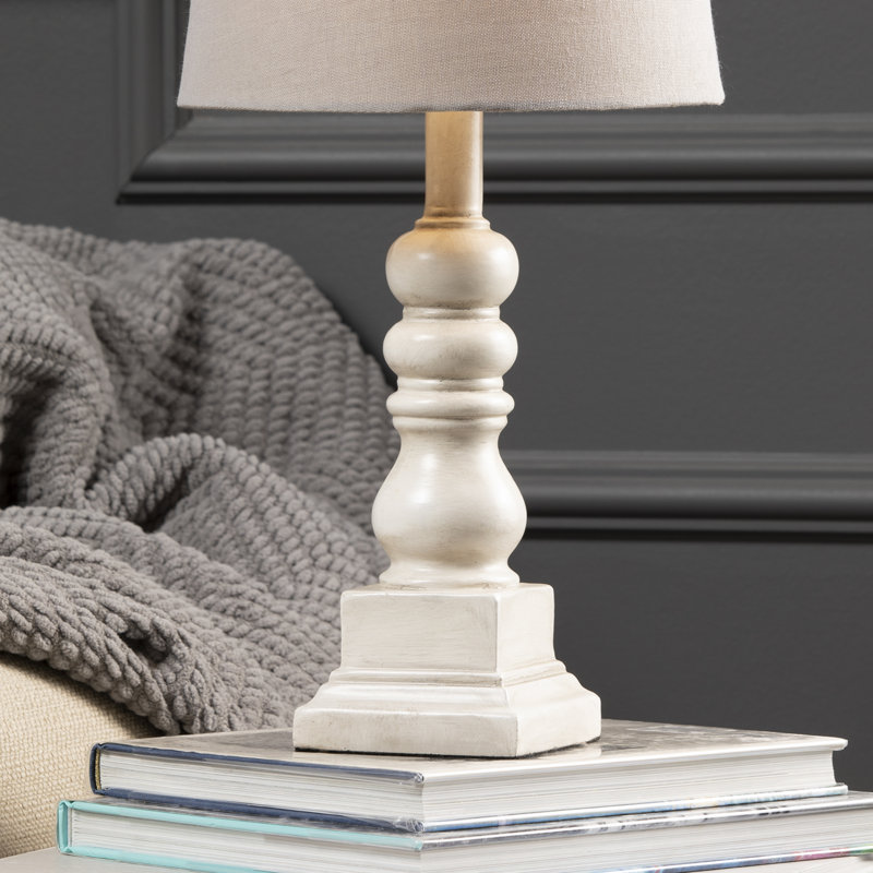 Whittier 19" Resin Table Lamp, White, Oatmed