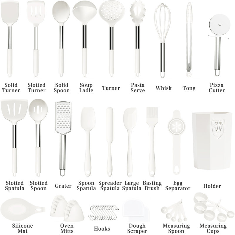 Ensemble d'ustensiles de cuisine Caannasweis, Argent argent