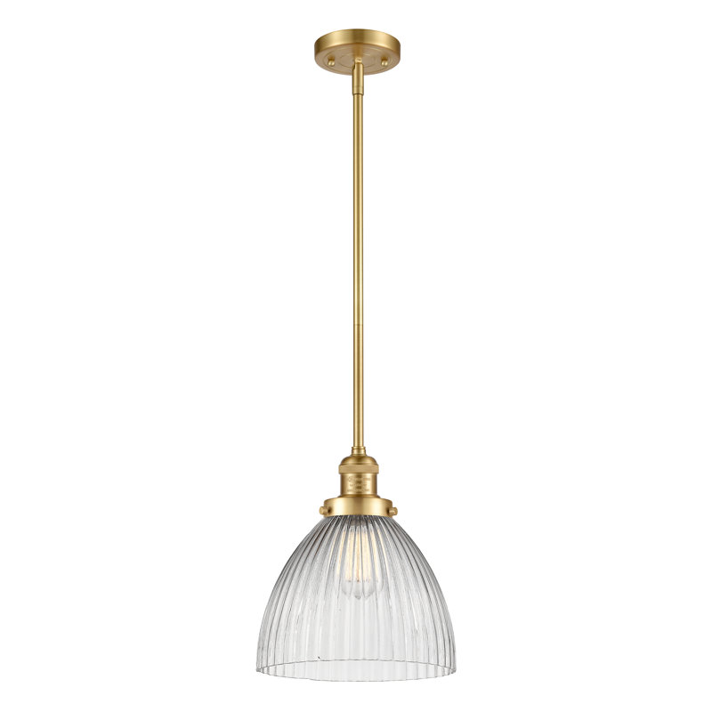 Luminaire suspendu en forme de dôme à 1 lumière Montrose, Or satiné, Ampoule non incluse