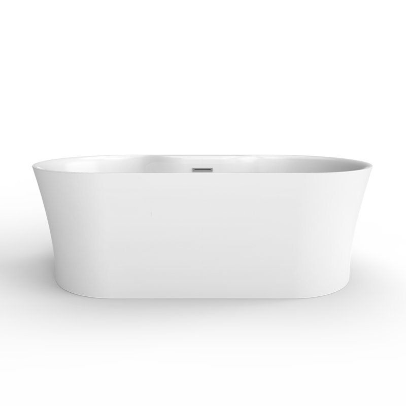 Onita 67'' x 31.5'' Soaking Acrylic Bathtub, White/Oil Rubbed Bronze