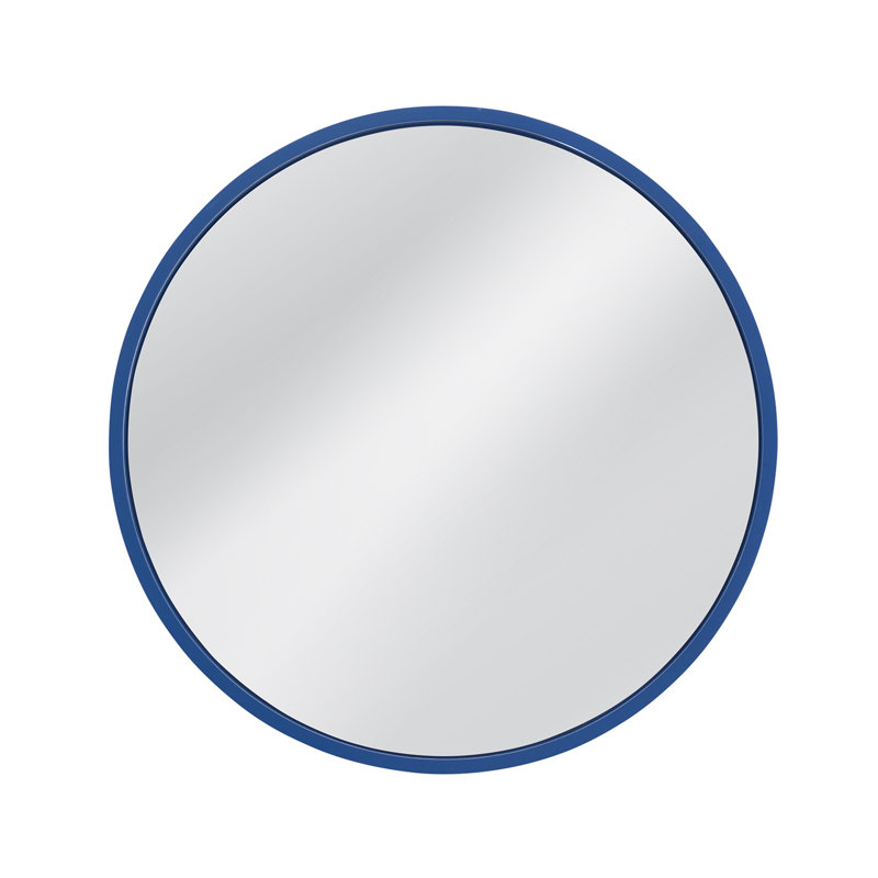 Miroir mural rond Lyra - cadre en résine bleu marine, décor moderne