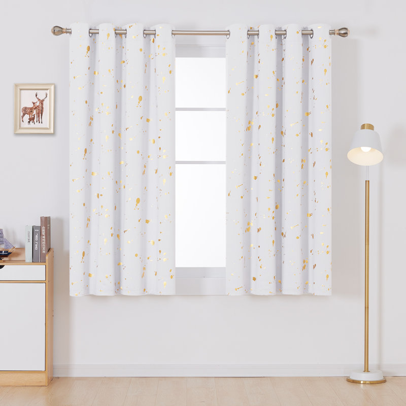 Girlie Room Darkening Curtain Panel Pair, 52" W x 63" L, Gray White