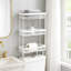 Étagère de rangement au-dessus de la toilette, organisateur de salle de bain sans perçage à 3 niveaux avec porte-papier hygiénique, conception en acier résistant à la rouille pour une salle de bain et des toilettes peu encombrante