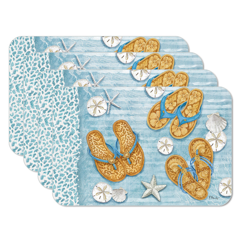 Ensemble de napperons réversibles 4 pièces Cutlerville Key Largo Sandals