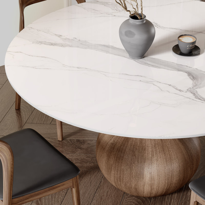 Table de salle à manger Otelia, Blanc, 29.52"H x 47.24"L x 47.24"W