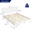 Structure de lit plateforme en bois massif de 12 pouces avec tête de lit, aucun sommier requis et assemblage facile-120380805-120380803